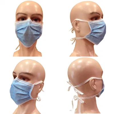 Chirurgical/hôpital/médical/protection/sécurité/non-tissé 4ply charbon actif poussière/papier/dentaire/SMS/bouche masque jetable 3ply avec oreille élastique